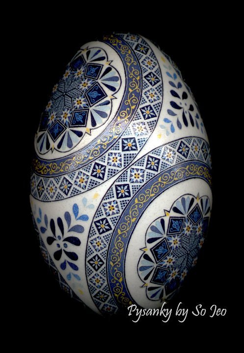 Cerulean Blues Ukrainian Easter Egg Pysanky By So Jeo